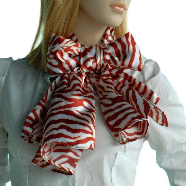Blando Red Funky Zebra Animal Pattern super soft Silk Scarf/Wrap/Shawl(Large)