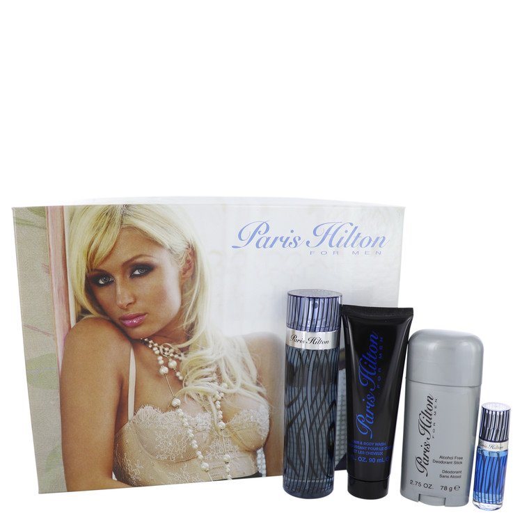 Paris Hilton by Paris Hilton Gift Set -- 3.4 oz Eau De Toilette Spray + 3 oz Body Wash + 2.75 oz Deodorant Stick + .25 Mini EDT Spray
