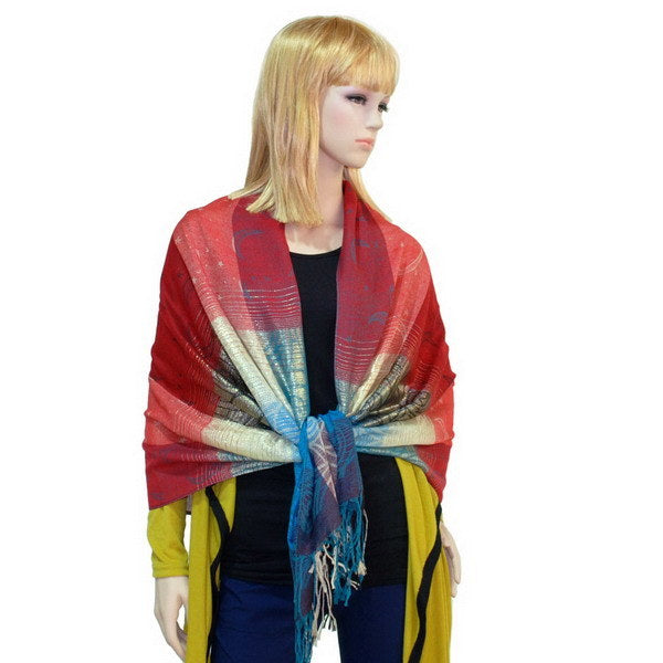 Blancho Bedding -Pa-a09-5 Moon & Stars & Roses Elegant Fashion Smooth Touch Tassel Ends Pashmina/Shawl/Scarf