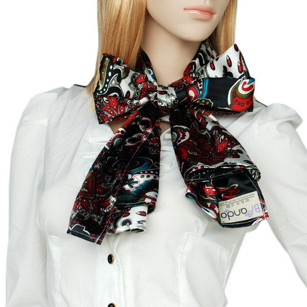 Blando Black & Blue Distinctive Stylish Paisley Pattern Fashion Soft Silky Scarf/Wrap/Shawl(Small)