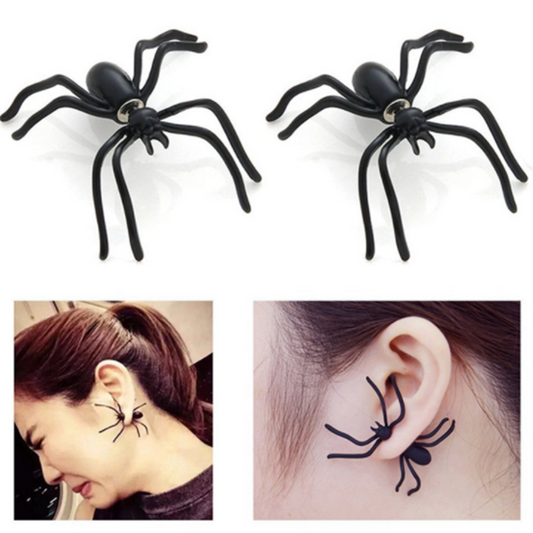 Halloween Spider Earrings for Unisex Fashion Black Earrings 1 pcs