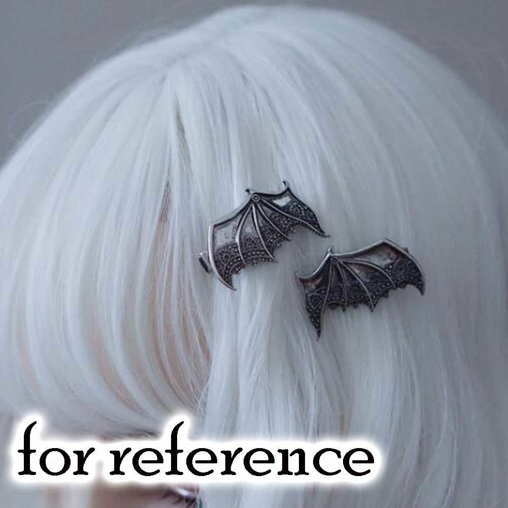 1 Pair Silver Devil Bat Wing Hair Clips Halloween Gothic Hair Clips Hair Pin Small Metal Punk Rock Hair Clips