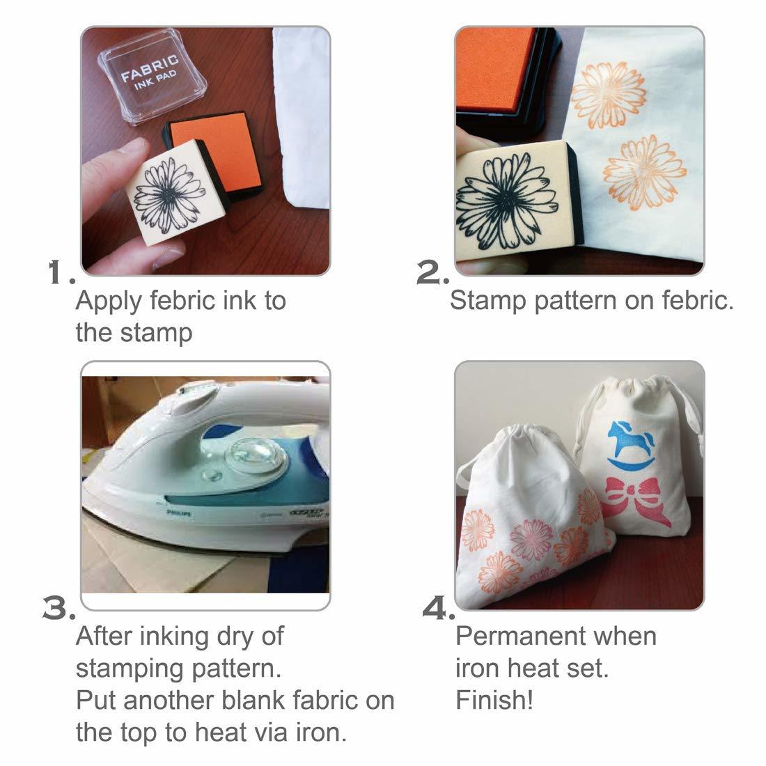 Stamp Pad; Fabric Ink Pad Stamps Set; 5 Colors Non-Toxic Pigment Ink Pad for Stamps; Rubber Stamps; Card Making Supplies; Wood; Fabric and Paper Surface. Stamps for Crafts (5 Pack)