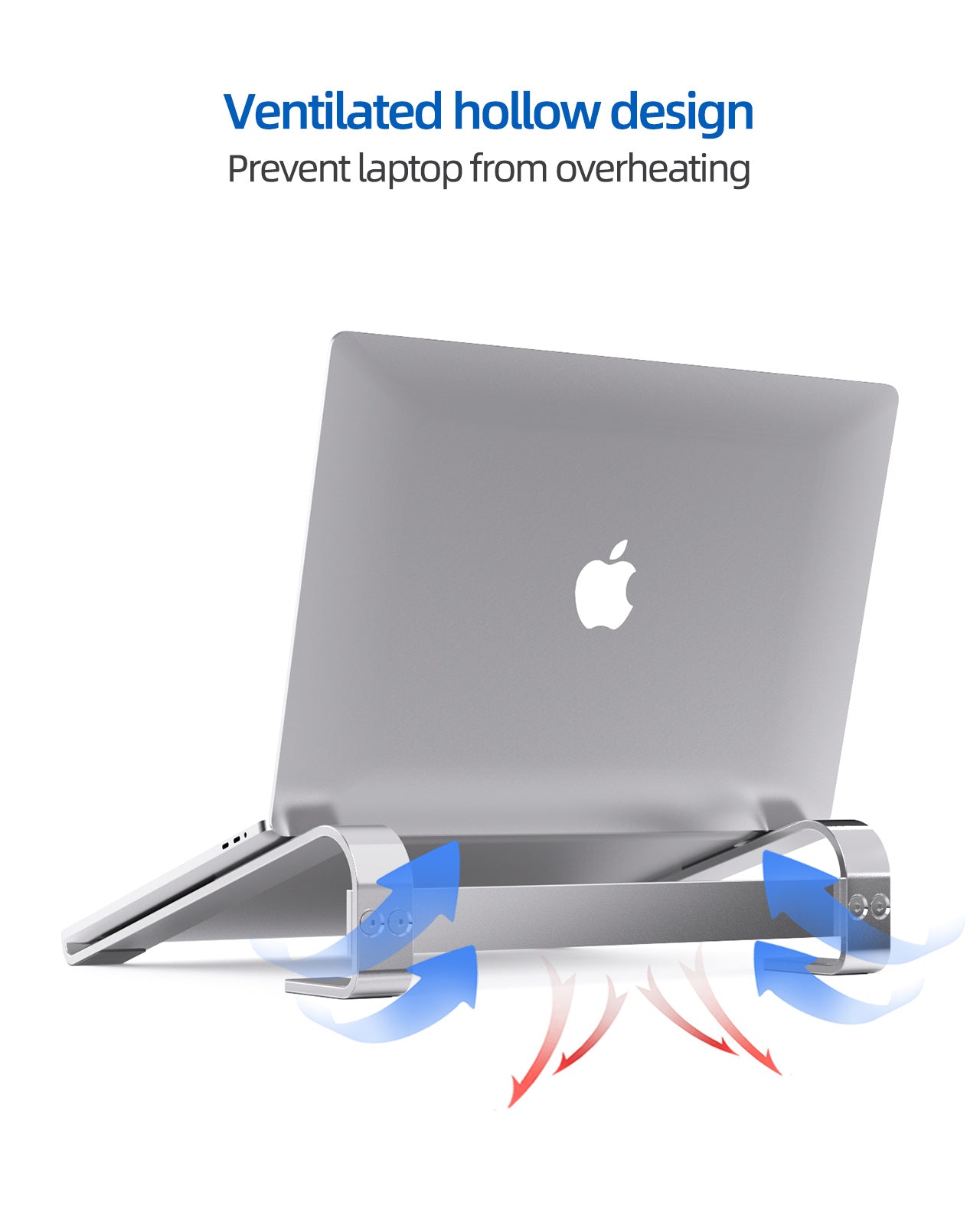 Laptop Stand, Aluminium Portable Removable Laptop Riser, Ventilated Detachable Ergonomic Laptop Holder Compatible with MacBook Notebook Air/Pro, HP, Dell All Laptops 10-18"(Black)