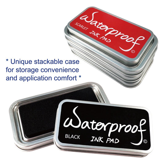 Ink Pads for Rubber Stamps; Rubber Stamps Pads- Permanent; Waterproof; Stamp Pads for Card Making; Scrapbooking Supplies; Christmas Ink Stamps; Hand Stamp Ink Pad; Non-Toxic (5 Ink Pad Bundles)