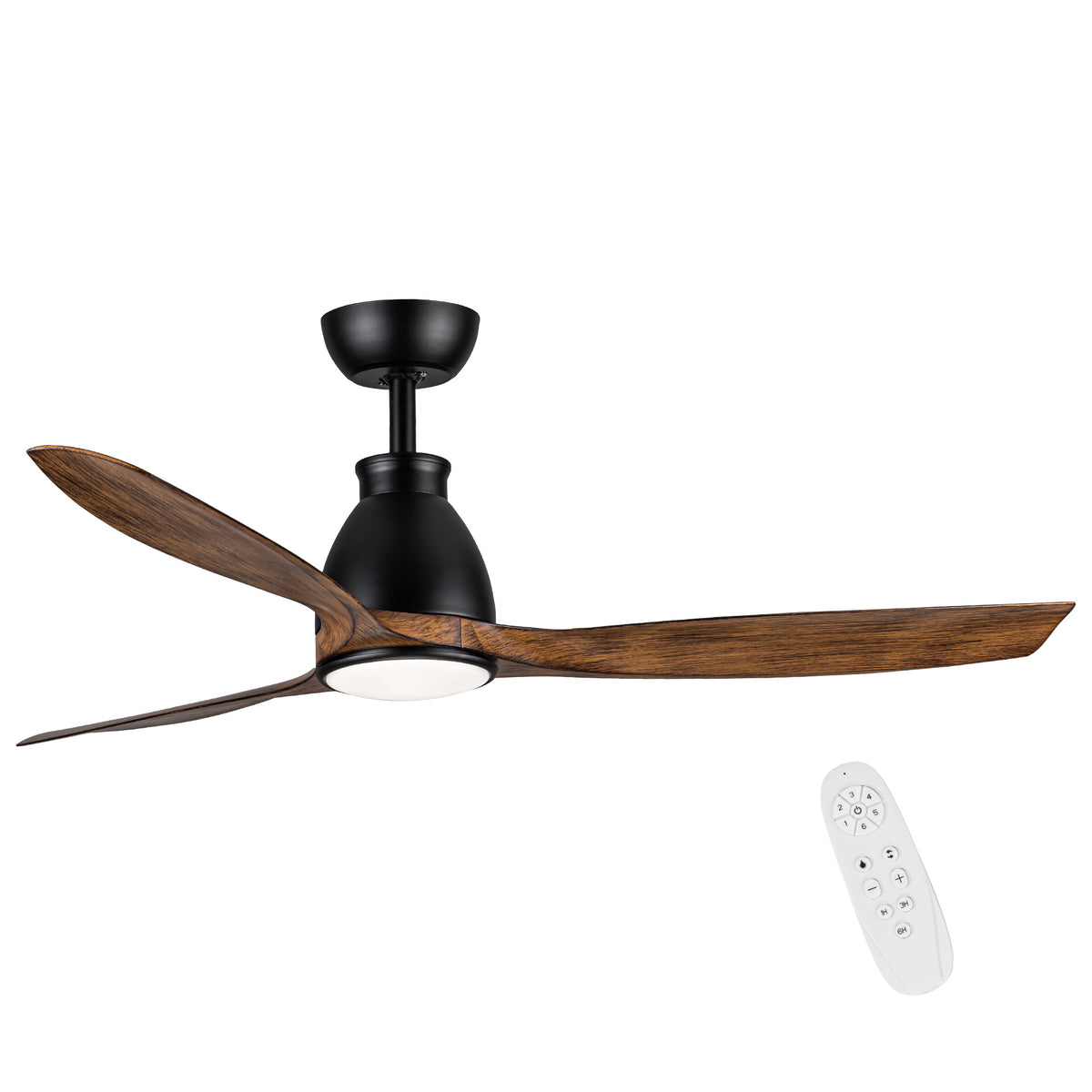 52 in. Outdoor/Indoor Integrated LED Imitation Modern Ceiling Fan with Lights and Remote Control
