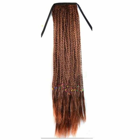 Flaxen 50 cm Long Hair Wig Synthetic Hair Wig Hair Extension Ponytail Braid Halloween Dress Up Cosplay
