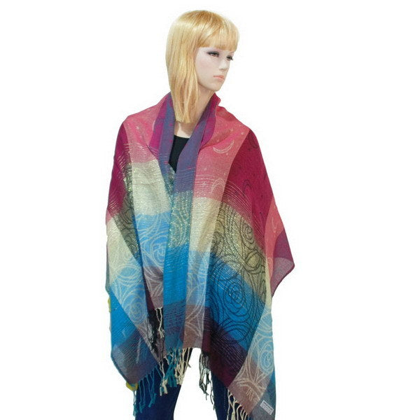 Blancho Bedding -Pa-a09-4 Moon & Stars & Roses Elegant Fashion Smooth Touch Tassel Ends Pashmina/Shawl/Scarf