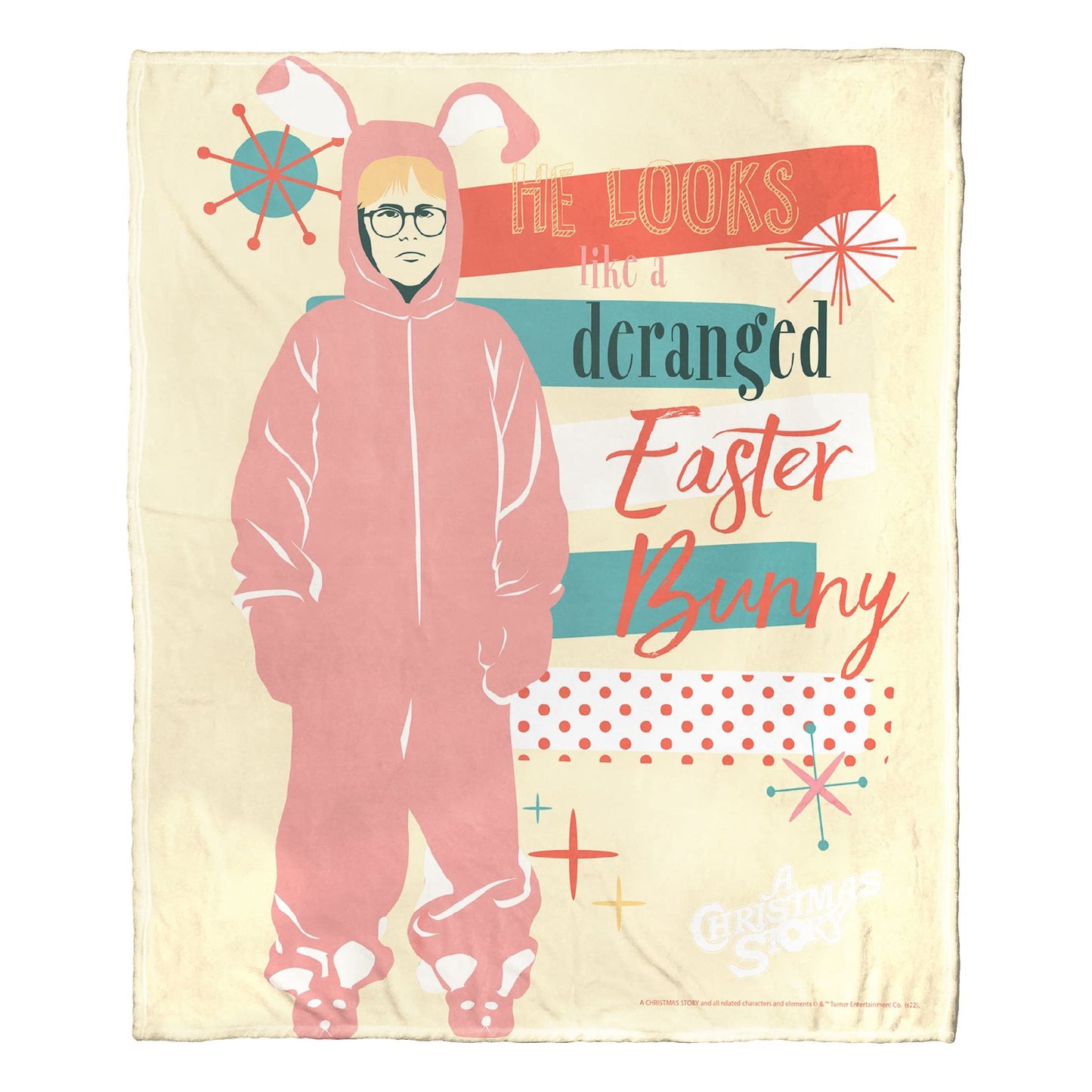 A Christmas Story Silk Touch Throw Blanket, 50" x 60", Derranged Easter Bunny