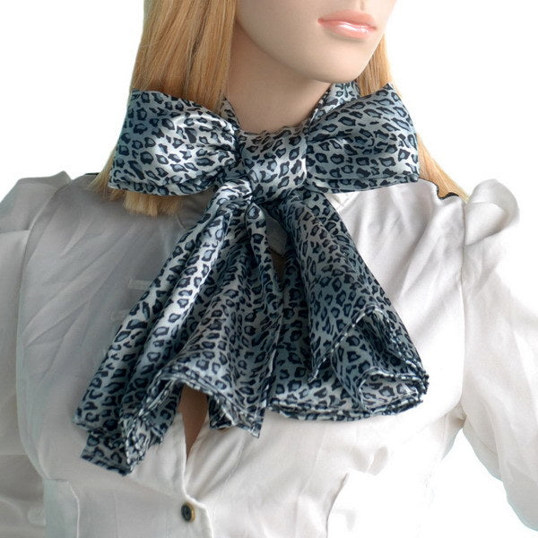 Blando Light Blue Leopard Stylish Delicately Soft Silky Scarf/Wrap/Shawl(Small)