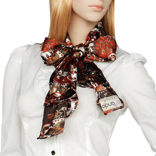 Blando Brown Distinctive Stylish Paisley Pattern Fashion Soft Natural Silky Scarf/Wrap/Shawl(Large)