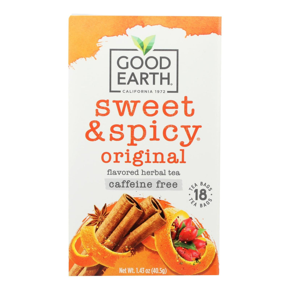 Good Earth Sweet & Spicy Herbal Tea, 6 Packs of 18 Bags
