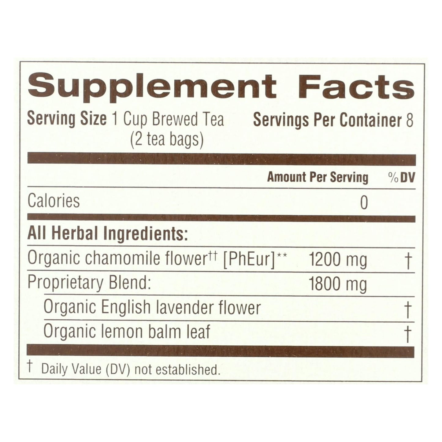 Organic Chamomile Lavender Tea, Caffeine-Free, 6 Boxes, 16 Bags