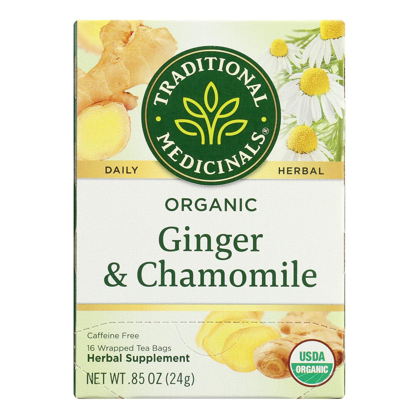 Organic Golden Ginger Tea - 6 Packs of 16 Bags