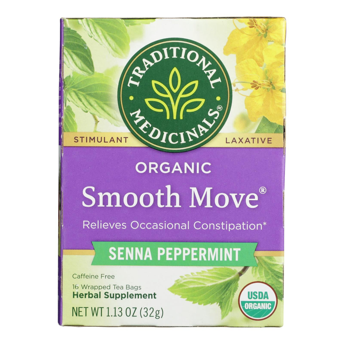 Organic Smooth Move Peppermint Tea, 16 Bags, 6-Pack