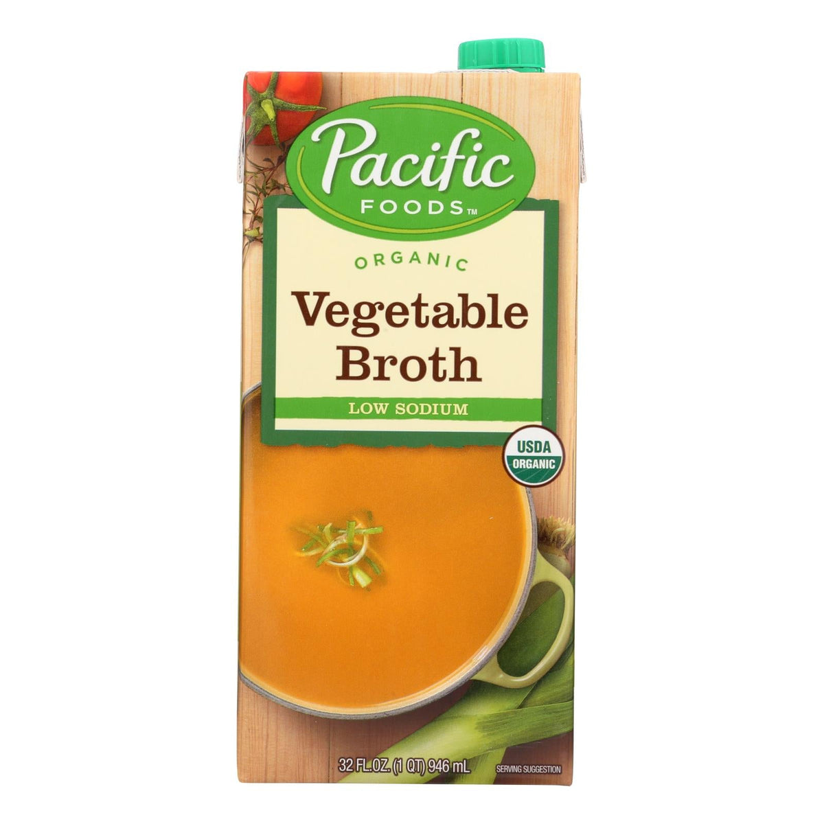 Pacific Foods Low Sodium Vegetable Broth, 12 Pack, 32 Fl Oz