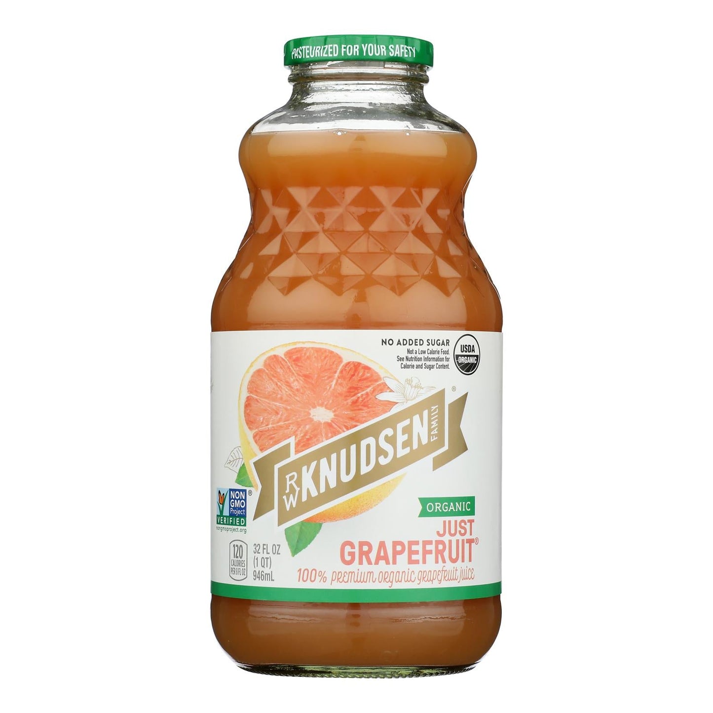 R.W. Knudsen Organic Grapefruit Juice, 32 fl oz, 6-Pack