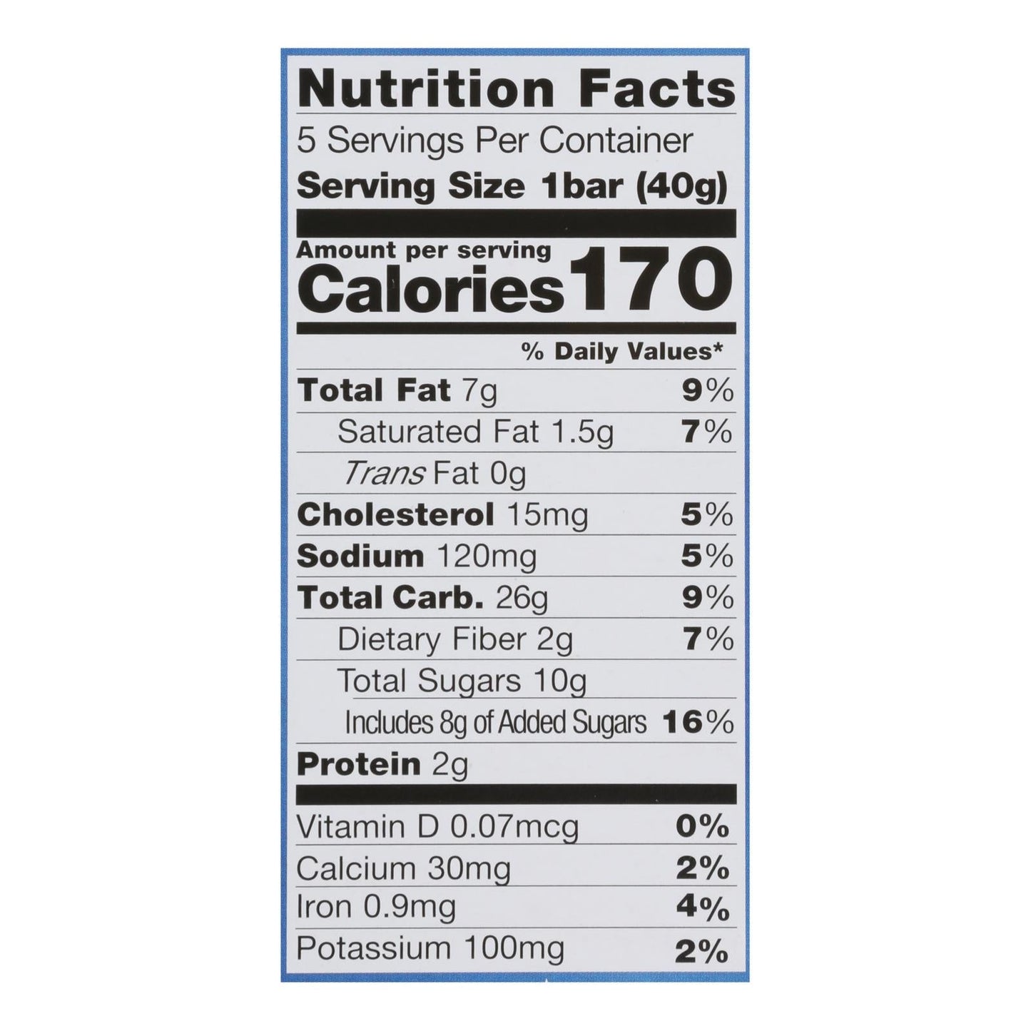 Pamela's Blueberry Lemon Oat Bars, 6-Pack, 1.41 Oz Each