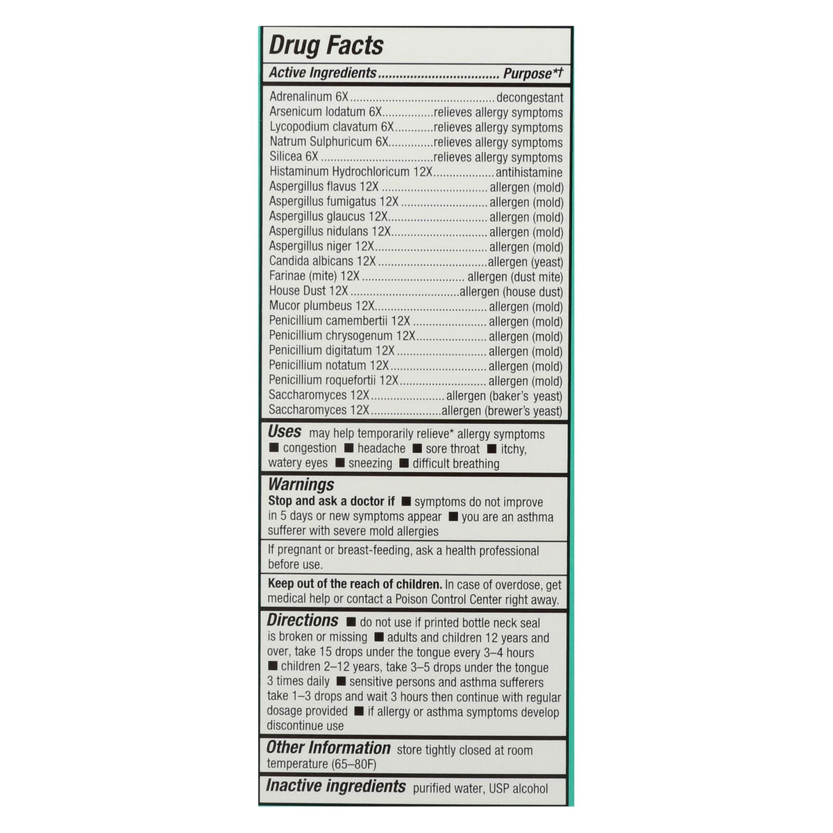 Bio-Allers - Allergy Treatment Mold Yeast and Dust - 1 fl oz