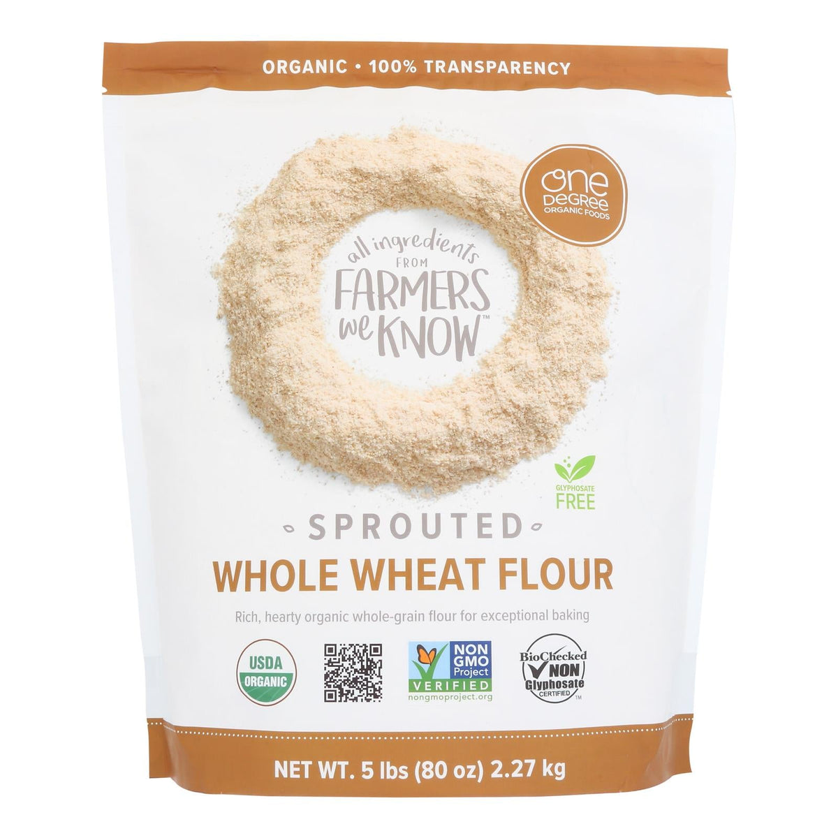 One Degree Organic Whole Wheat Flour, 4-Pack, 80 Oz