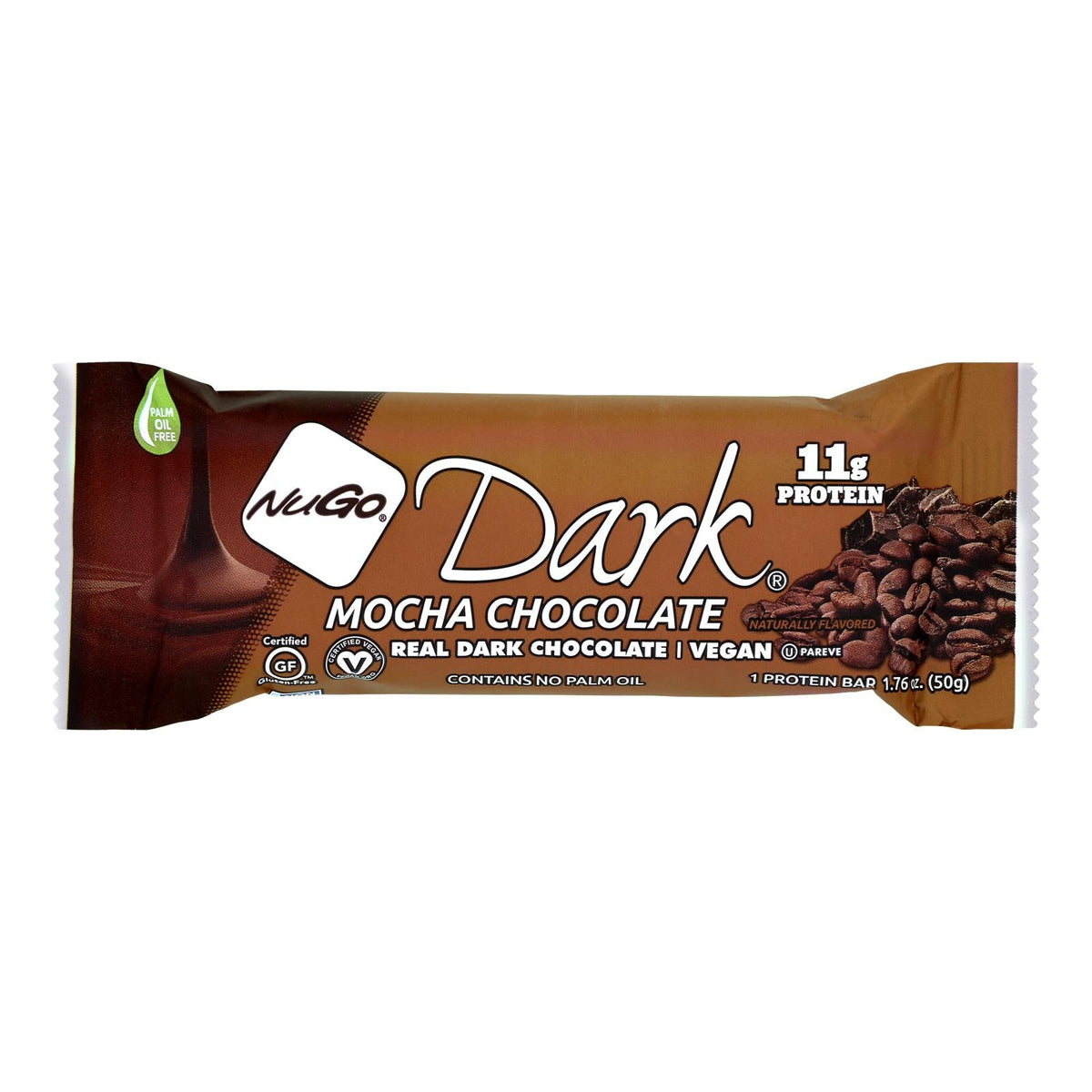 NuGo Dark Mocha Chocolate Nutrition Bars, 50g, Case of 12