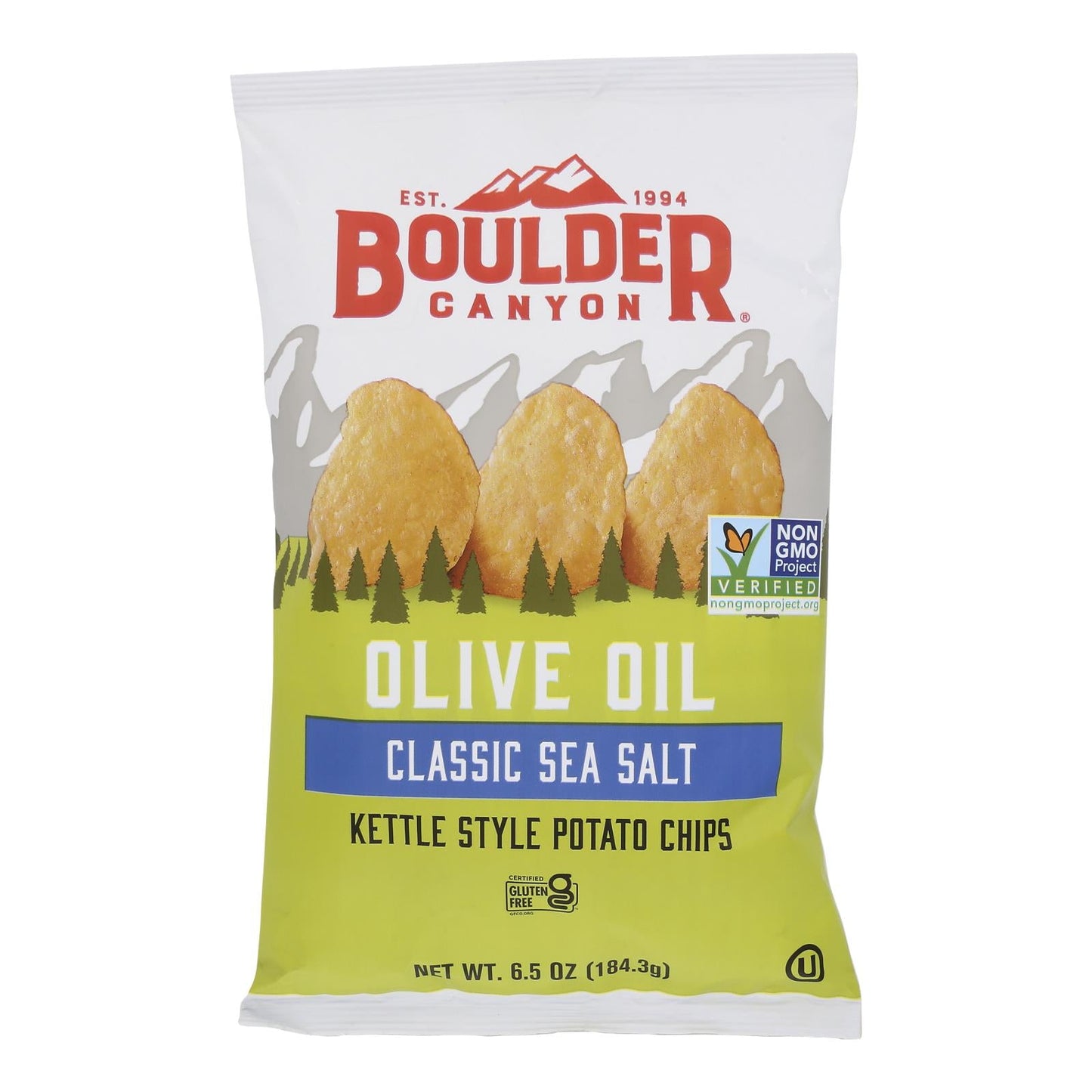 Boulder Canyon Olive Oil Kettle Chips, 12-Pack, 6.5 Oz