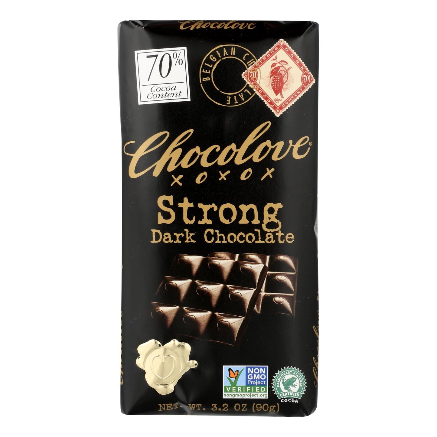 Chocolove XOXOX Dark Chocolate Bars - 3.2 oz, Pack of 12