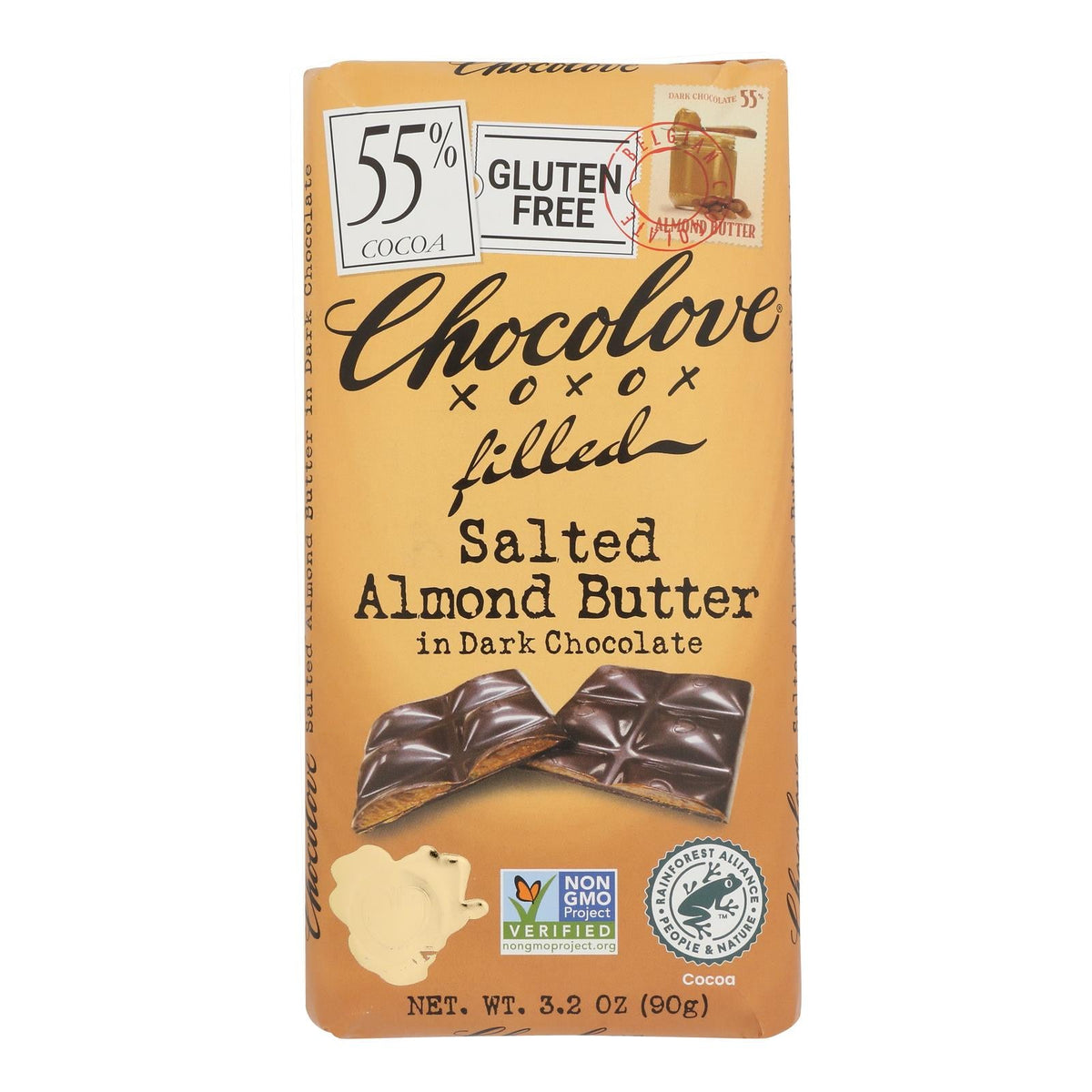 Chocolove Dark Chocolate Salted Almond Butter Bars, 10-Pack