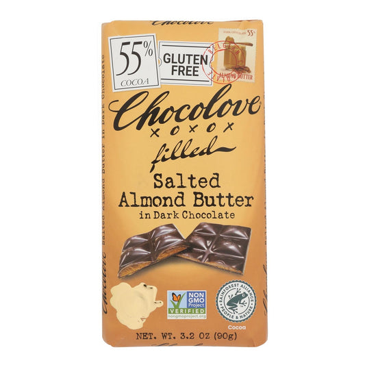 Chocolove Dark Chocolate Salted Almond Butter Bars, 10-Pack