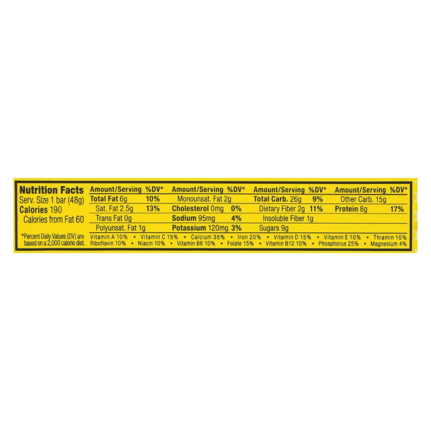 Luna Bar Organic Lemon Zest, 15-Pack, 1.69 Oz Each