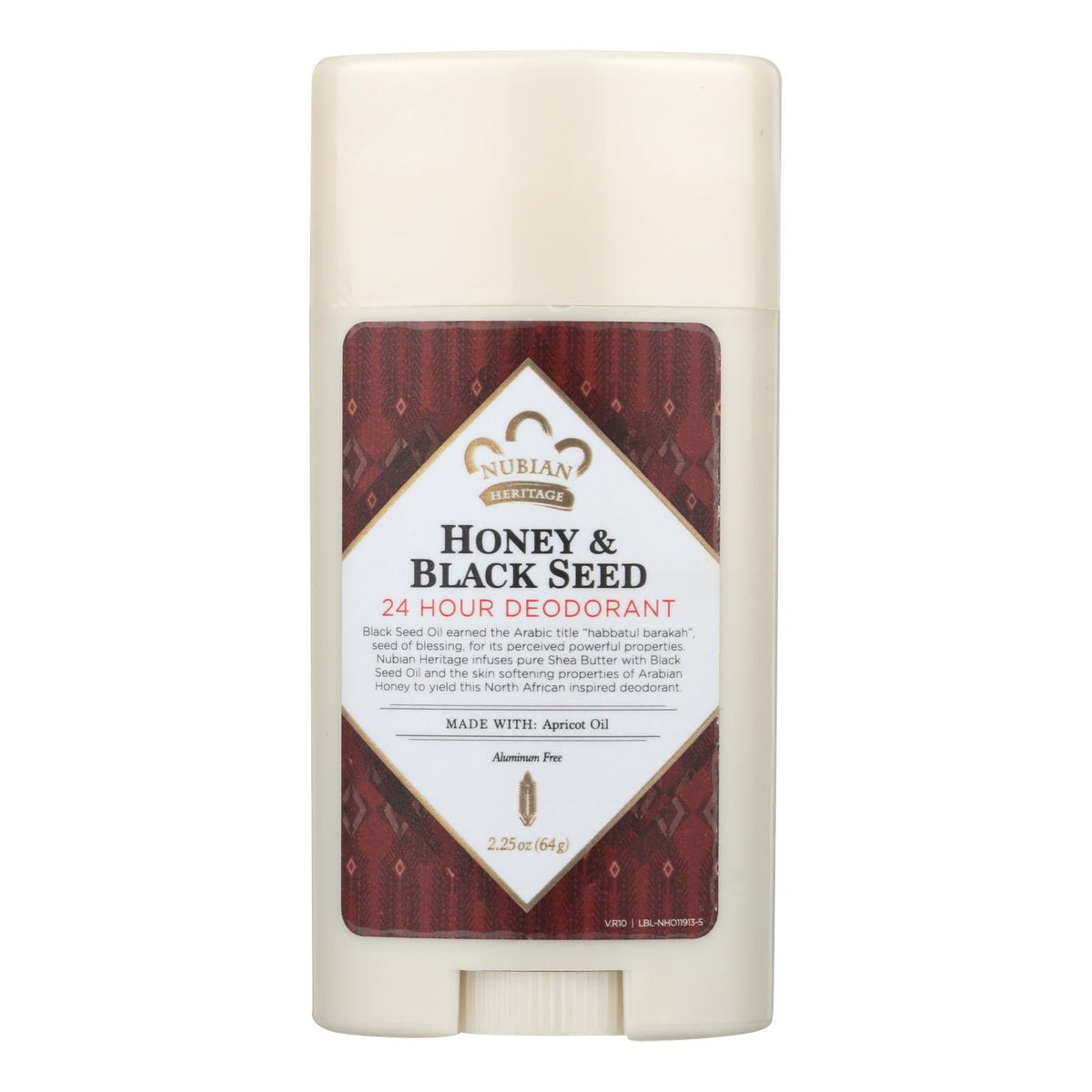 Nubian Heritage Natural Deodorant, Honey & Black Seed 2.25oz