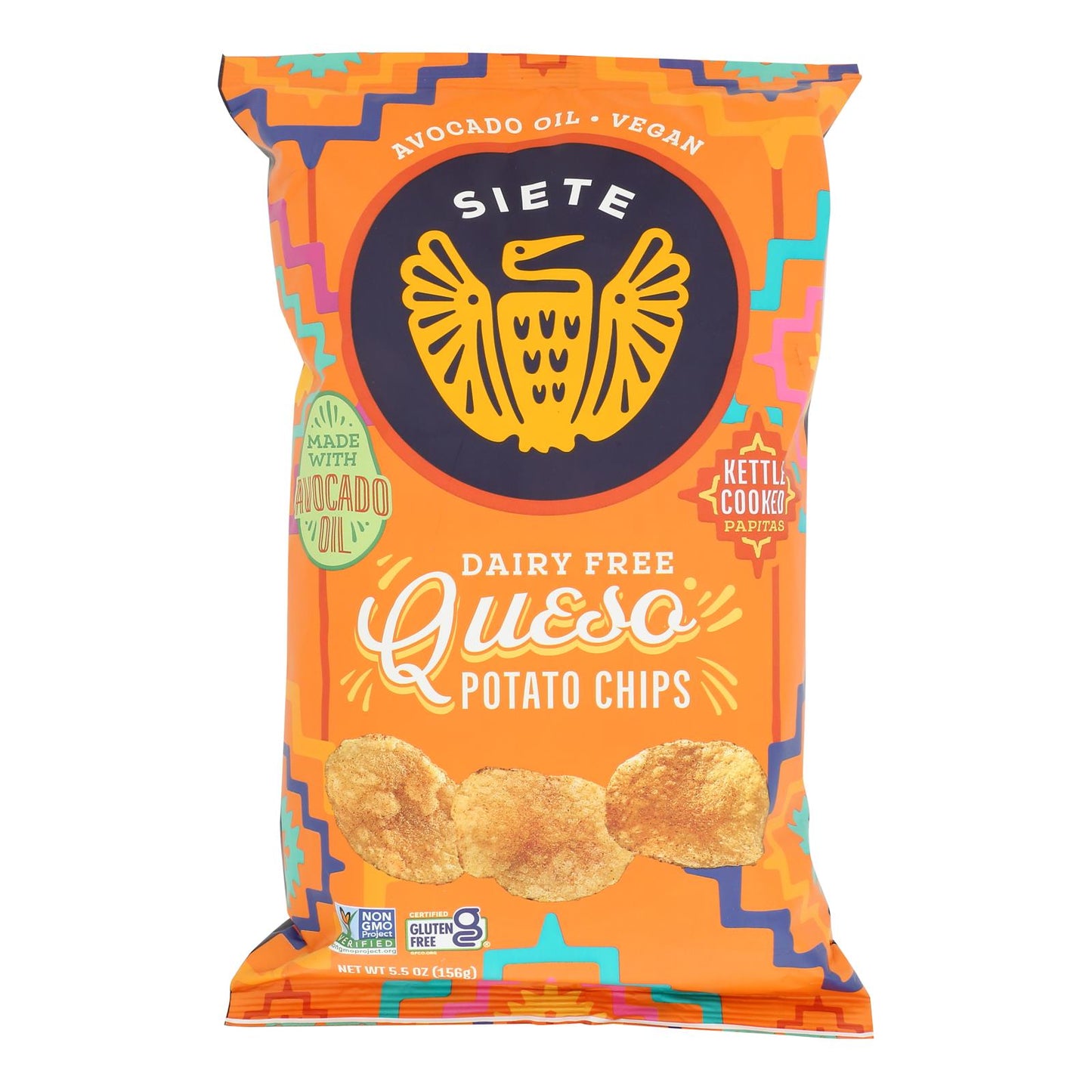 Siete - Kettle Chip Queso - Case Of 6-5.5 Oz