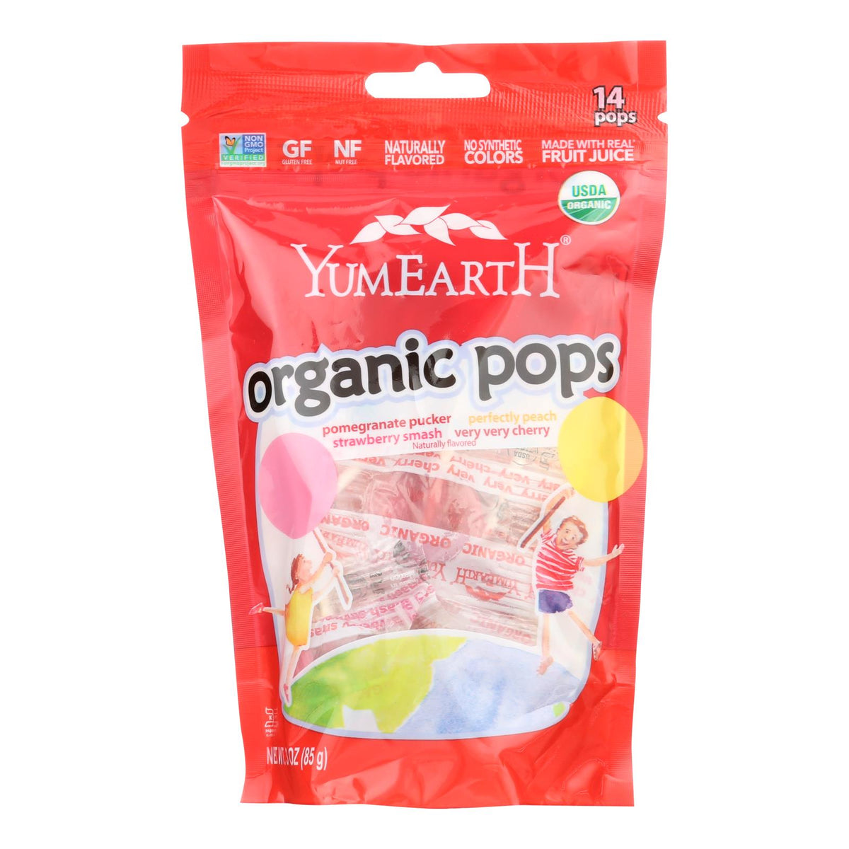 Yummy Earth Organic Lollipops Assorted 3 Oz - Case of 6