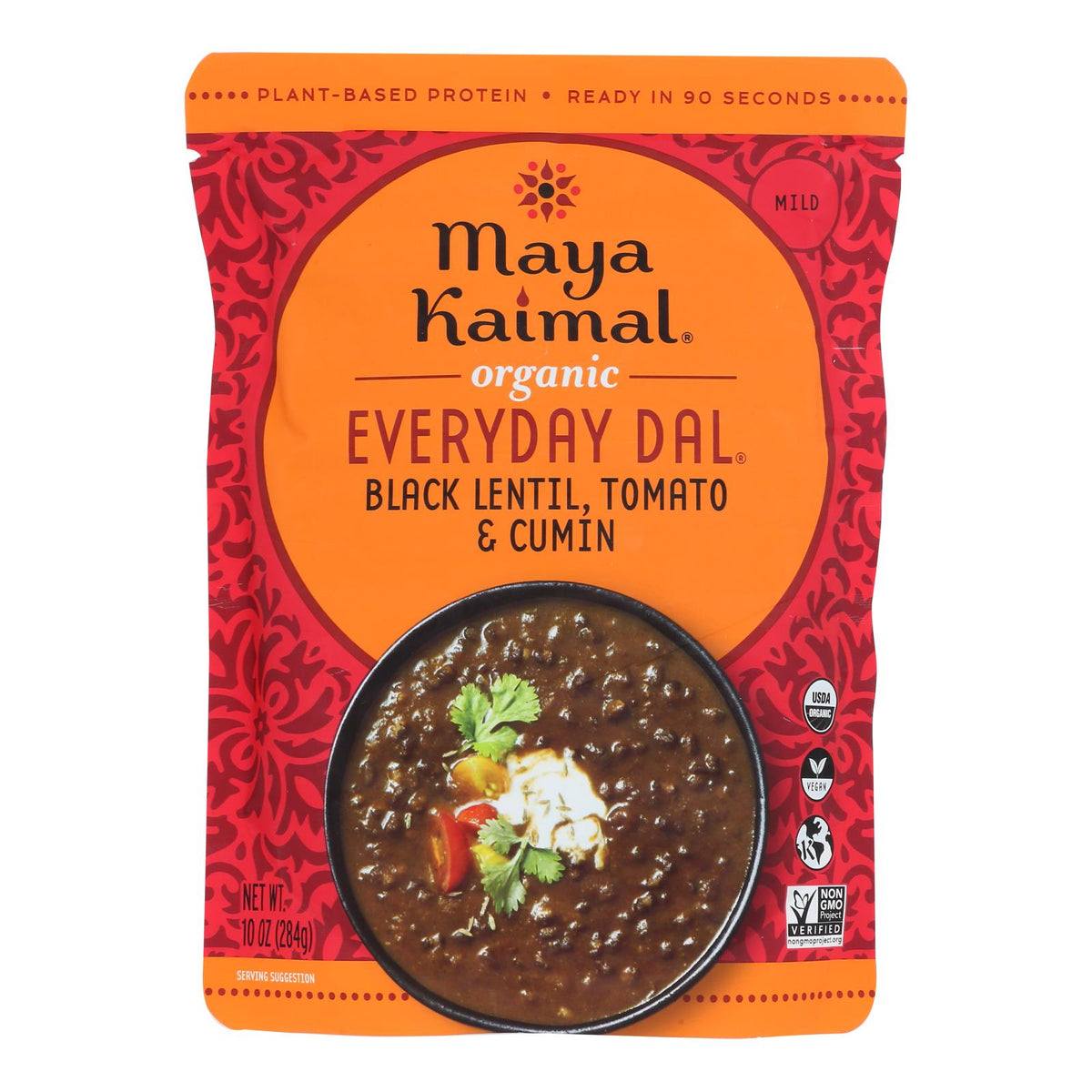 Maya Kaimal Organic Black Lentil Tomato Cumin Dal 10oz, 6ct
