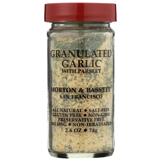 Morton & Bassett Granulated Garlic with Parsley - 2.6 oz for Cooking