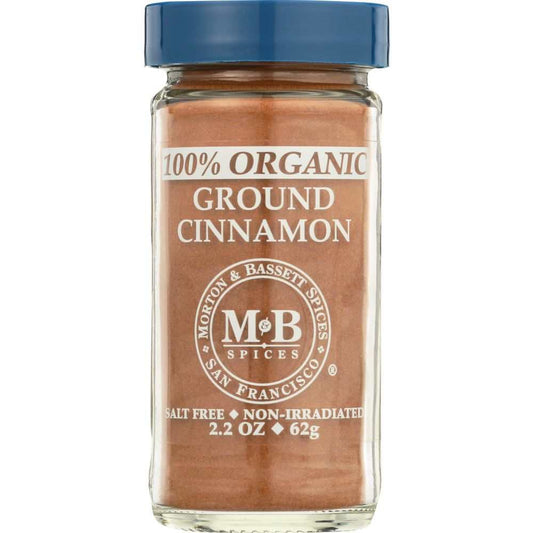 MORTON & BASSETT:  Organic Ground Cinnamon, 2.3 Oz