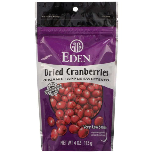 EDEN FOODS: Organic Dried Cranberries Apple Sweetened, 4 oz