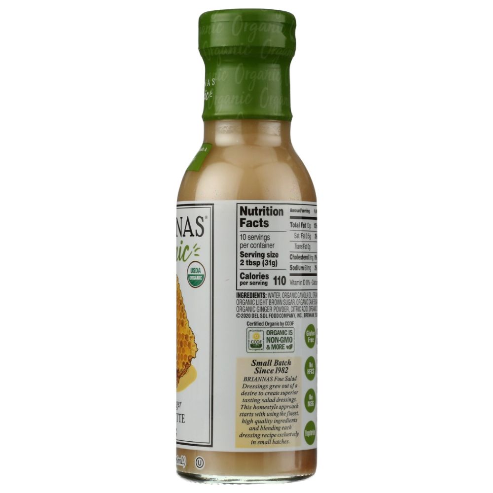 BRIANNAS: Dressing Honey Ginger Vinaigrette, 10 oz