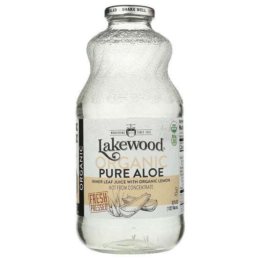 LAKEWOOD ORGANIC: Pure Aloe Inner Fillet Juice with Lemon, 32 Oz
