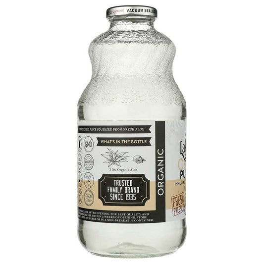 LAKEWOOD ORGANIC: Pure Aloe Inner Fillet Juice with Lemon, 32 Oz
