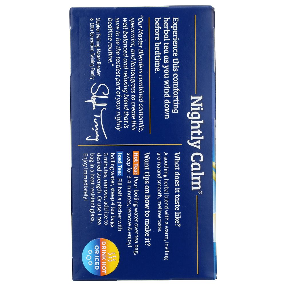 TWININGS: Herbal Tea Bedtime Blend Naturally Caffeine Free 20 bag, 1.02 oz