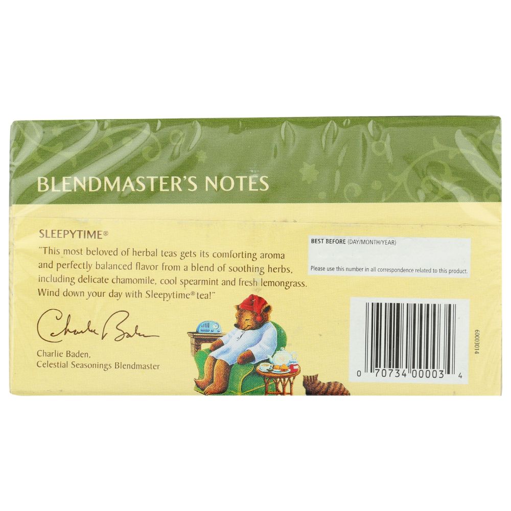 CELESTIAL SEASONINGS: Sleepytime Herbal Tea Caffeine Free 20 Tea Bag, 1 oz