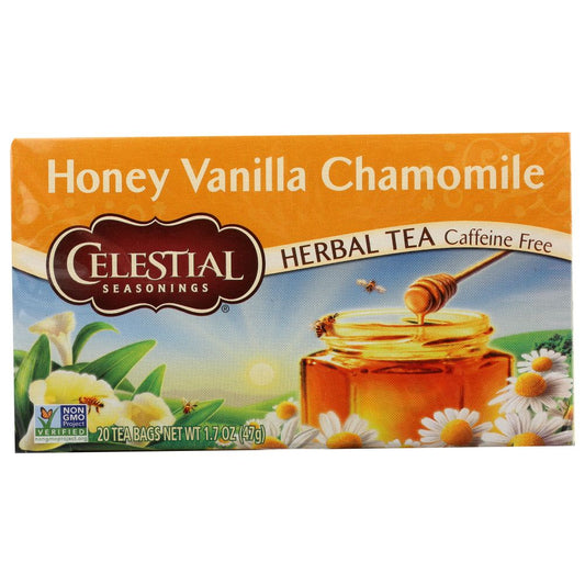 CELESTIAL SEASONINGS: Honey Vanilla Chamomile Herbal Tea Caffeine Free, 20 bags