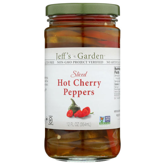 JEFF'S NATURALS: Sliced Hot Cherry Peppers, 12 oz