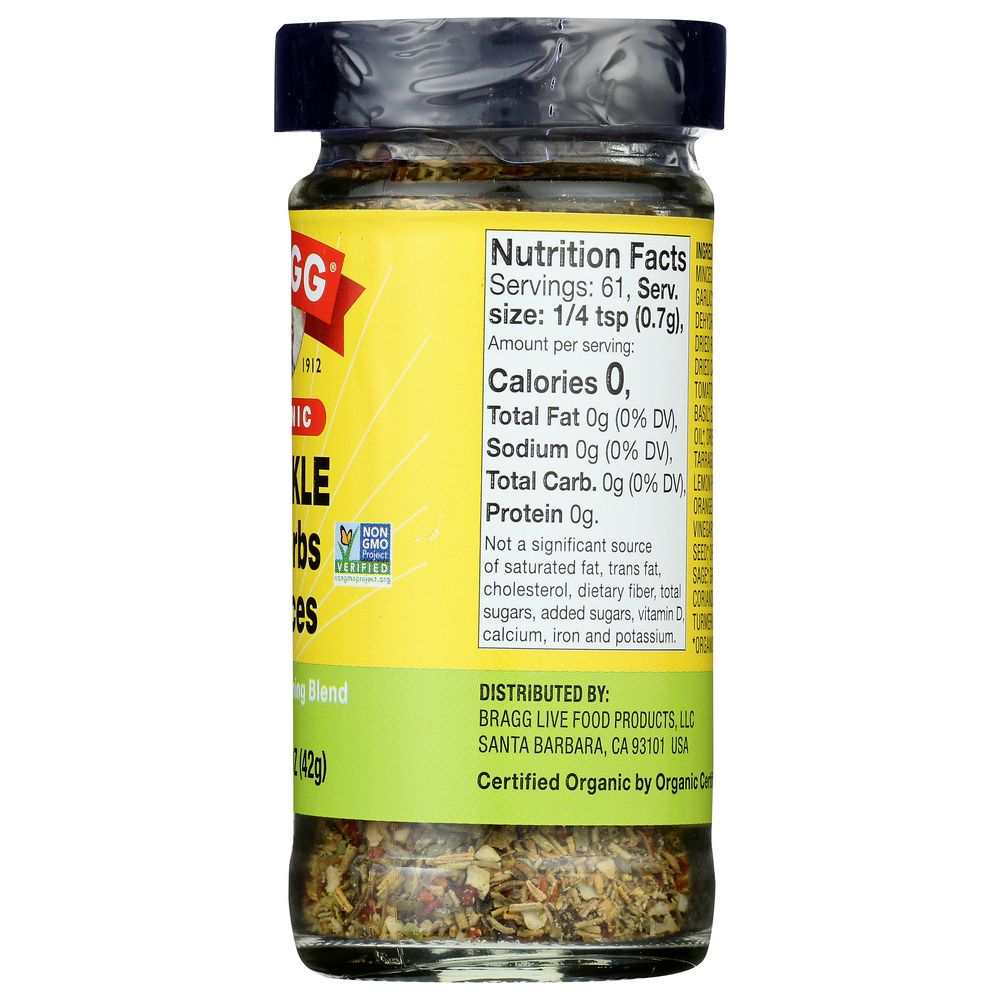 BRAGG Organic Sprinkle -24 Herbs & Spices Seasoning for Flavor|Organic 1.5oz