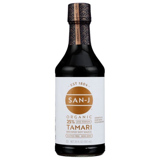 SAN J: Sauce Soy Tamari Gluten Free Wheat Free Low Sodium, 20 oz