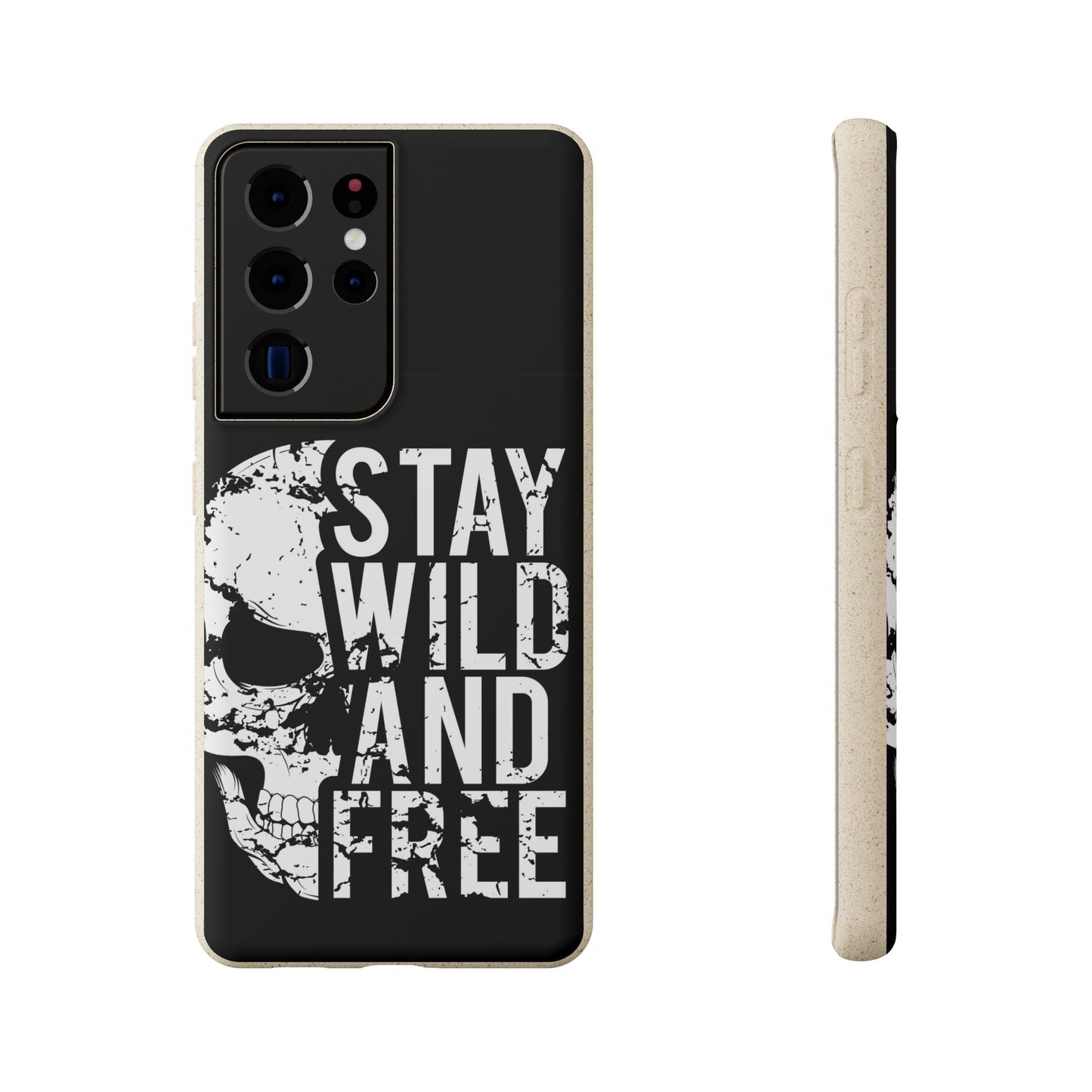 Stay Wild And Free Skull Biodegradable Cases