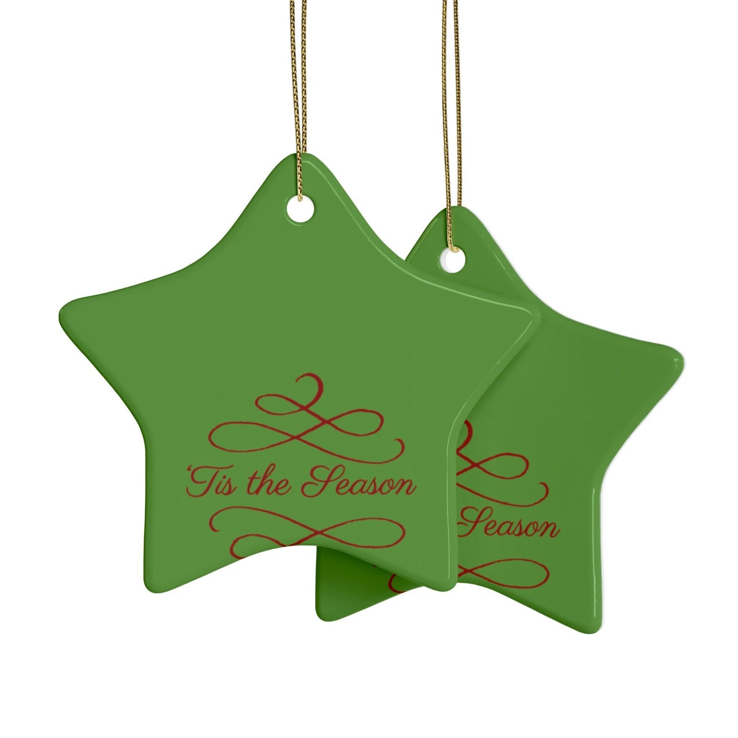 Tis The Season Christmas Tree Ceramic Ornaments (1pcs, 5pcs, 10pcs, 20pcs)
