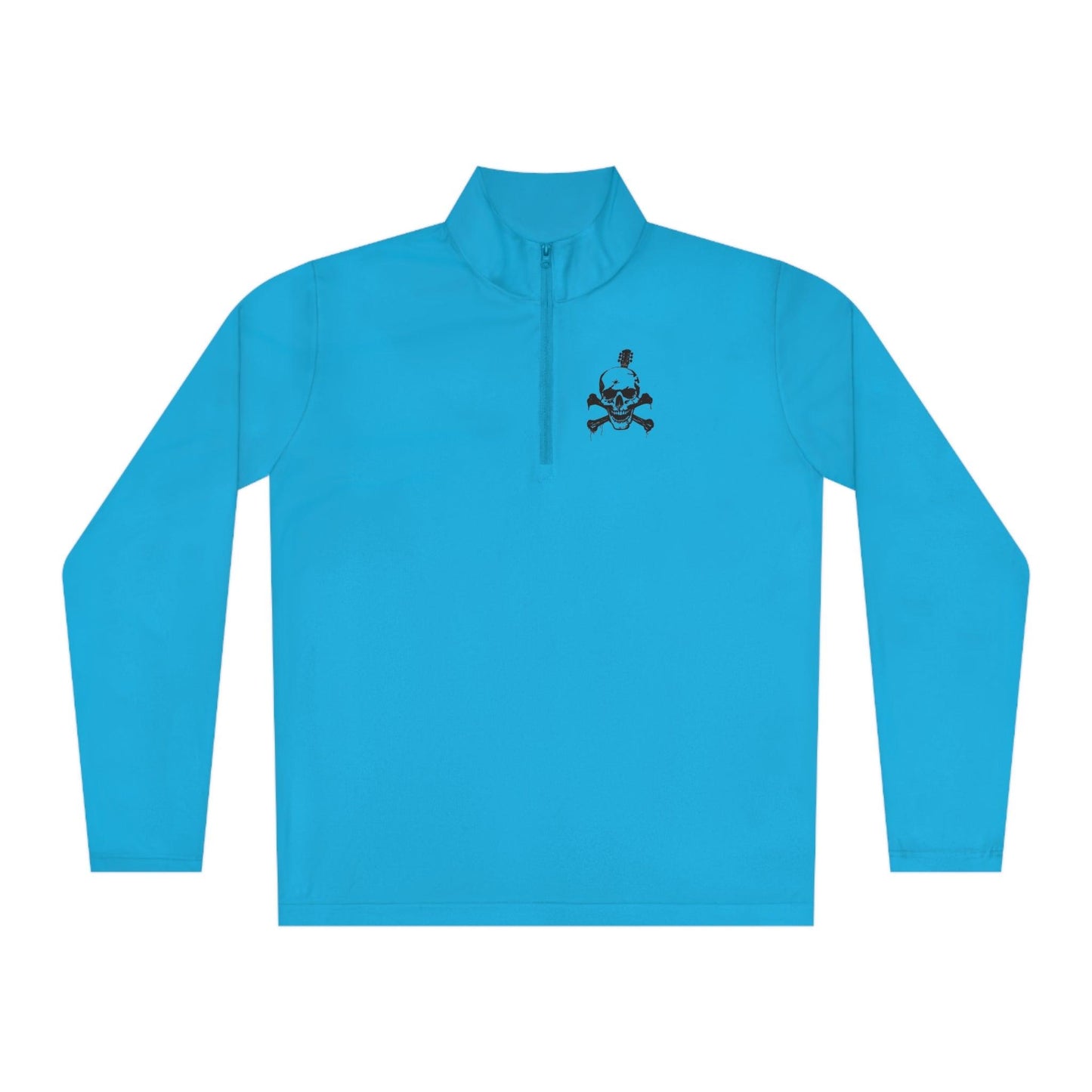 Guitar Skull Cross Bones Unisex Quarter-Zip Pullover
