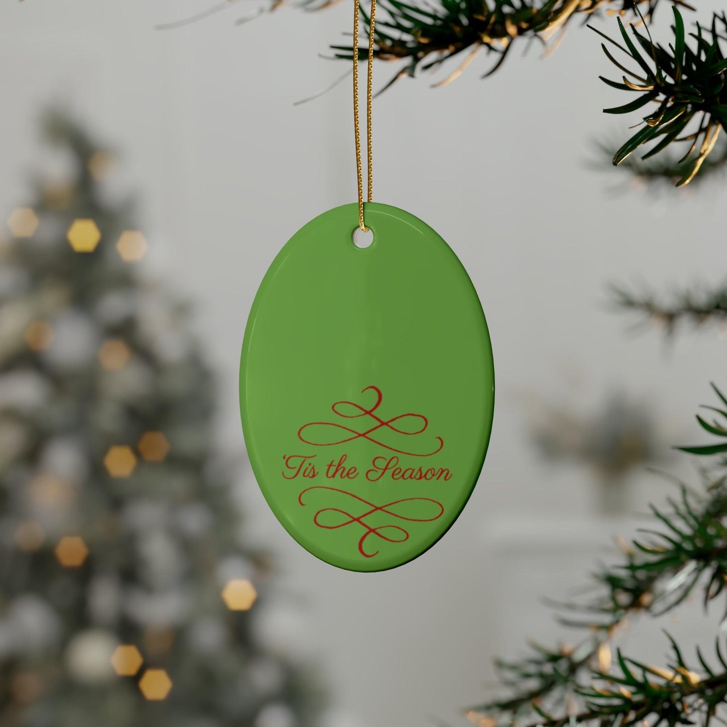 Tis The Season Christmas Tree Ceramic Ornaments (1pcs, 5pcs, 10pcs, 20pcs)